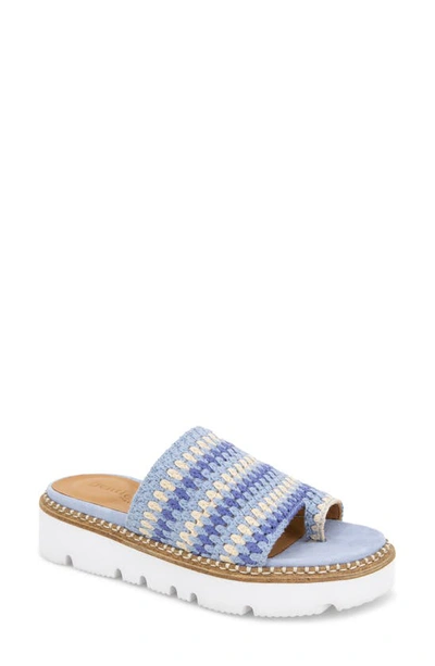 Gentle Souls By Kenneth Cole Lavern Womens Leather Slip On Flatform Sandals In Blue Multi
