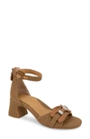 Gentle Souls By Kenneth Cole Iona Bit Ankle Strap Sandal In Luggage Suede