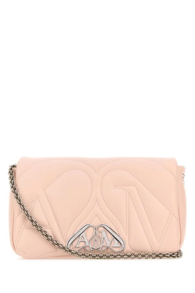 Alexander Mcqueen The Seal Logo Plaque Small Shoulder Bag In Pink