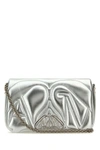 Alexander Mcqueen Small Rectangular Leather Shoulder Bag In Metallic