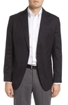 Nordstrom Tech-smart Trim Fit Stretch Wool Travel Sport Coat In Black