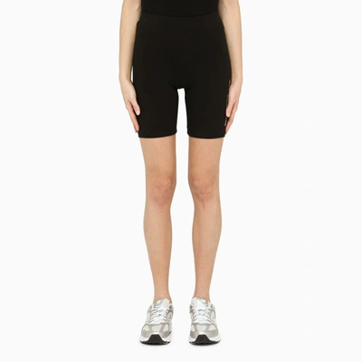 Sporty And Rich Sporty & Rich Logo Printed Fitted Shorts In Black