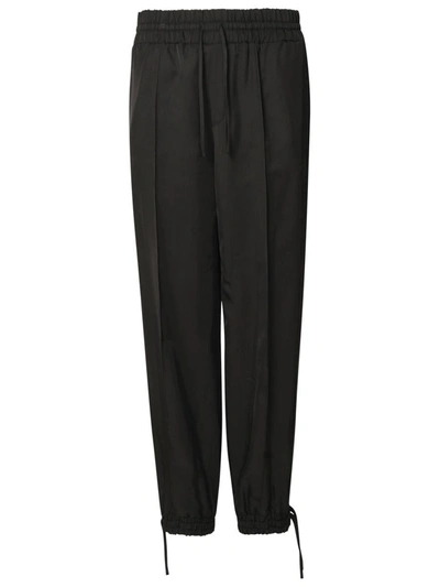 Jil Sander Drawstring-waist Tapered Trousers In Black