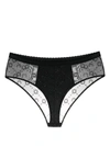Marine Serre Logo Waistband Mesh Brief In Black
