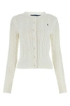 Polo Ralph Lauren Cable-knit Cotton Crewneck Cardigan Clothing In White