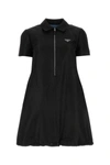 Prada Women Black Faille Mini Dress In Nero