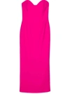 The New Arrivals By Ilkyaz Ozel Paloma Pencil Midi Dress In Fuchsia