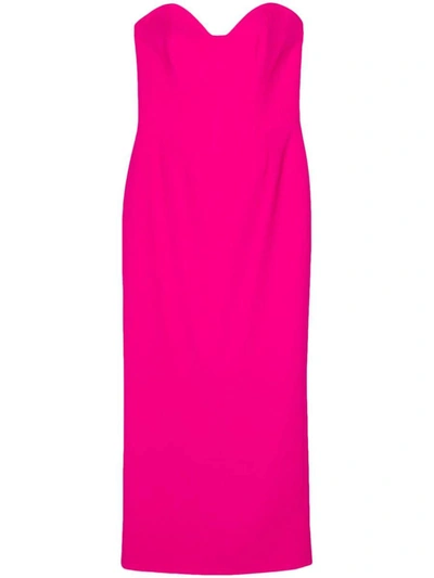 The New Arrivals By Ilkyaz Ozel Paloma Pencil Midi Dress In Fuchsia