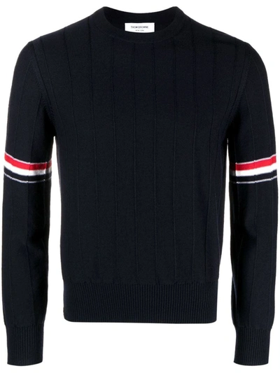 THOM BROWNE THOM BROWNE RWB WOOL CREWNECK JUMPER