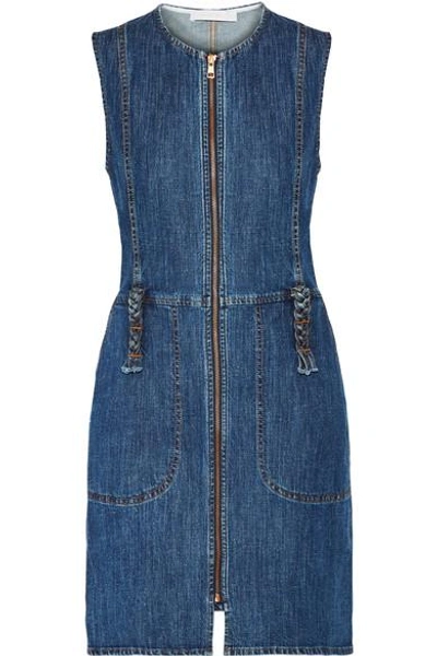 See By Chloé Zip-front Denim Dress In Washed Indigo