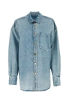Alexander Wang Crystal-embellished Denim Shirt In Vintagefadedindigo