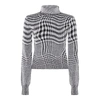 Burberry Houndstooth Wool-blend Turtleneck Sweater In Monochrome Ip Pttn