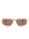 Jacquemus Rectangle-frame Sunglasses In Beige