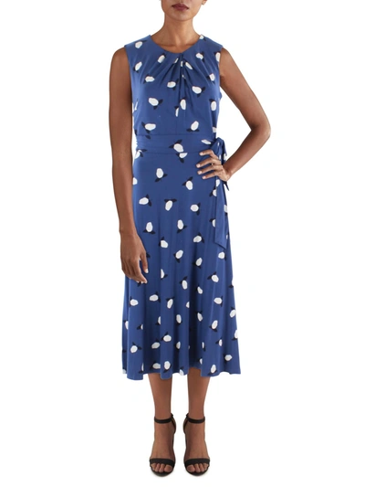 Lauren Ralph Lauren Womens Jersey Printed Midi Dress In Blue
