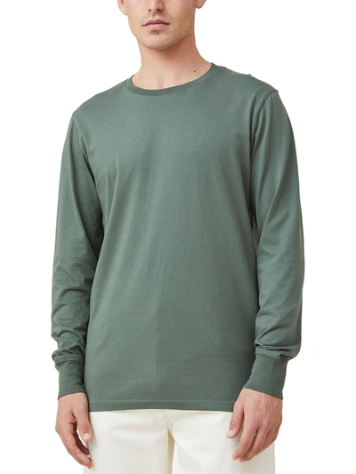 Cotton On Mens Organic Cotton Long Sleeves T-shirt In Green
