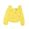 Opening Ceremony Yellow Silk Cascade Wrap Top Blouse In Multi