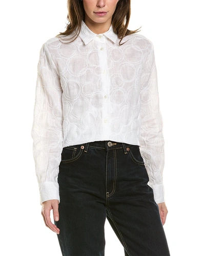 Piazza Sempione Linen-blend Shirt In White