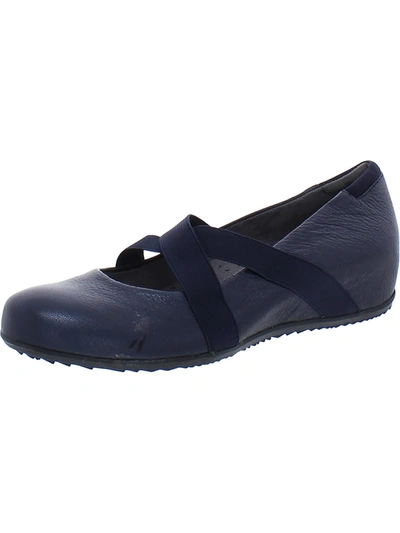 Softwalk Womens Faux Leather Slip-on Ballet Flats In Blue