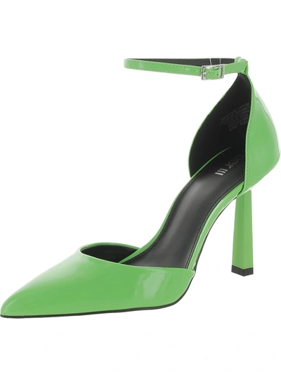 Bar Iii Idaa Womens Patent Pointed Toe Ankle Strap In Green