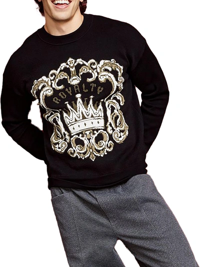 Royalty By Maluma Mens Relaxed Fit Knit Pullover Sweater In Black