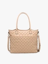 JEN & CO. TESSA QUILTED TOTE IN SAND
