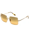 RAY BAN RB1971 SQUARE 54MM UNISEX SUNGLASSES, GOLD