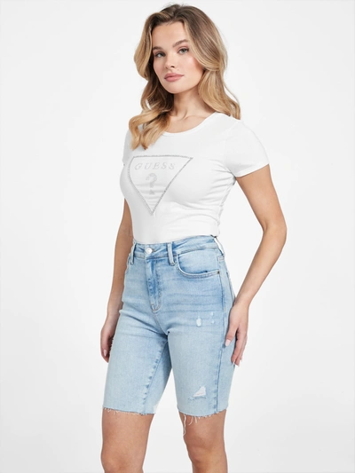 Guess Factory Carlee Triangle Tee In White