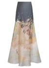 Zimmermann Lyrical Bias Flare Skirt In Paradise In Multi