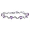 MIMI & MAX 6 1/3CT TGW AMETHYST AND DIAMOND ACCENT HEART S-LINK BRACELET STERLING SILVER - 7IN