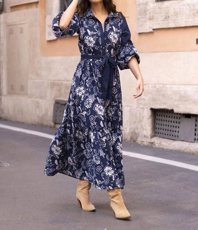 Miss June Paris Giulia Dress In Navy In Blue