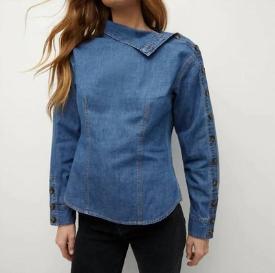 Veronica Beard Fauri Shirt In Cornflower In Blue