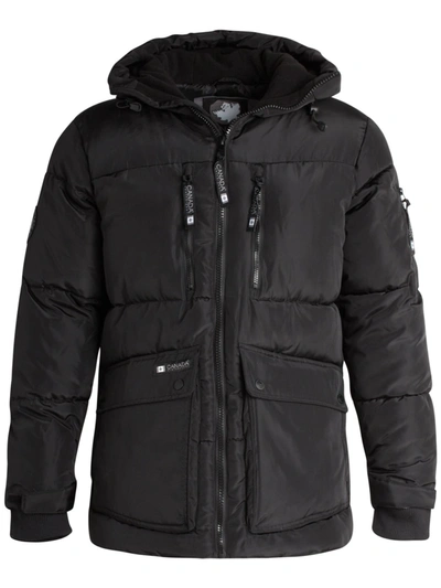 Canada Weather Gear Mens Machine Washable High Neck Puffer Jacket In Black