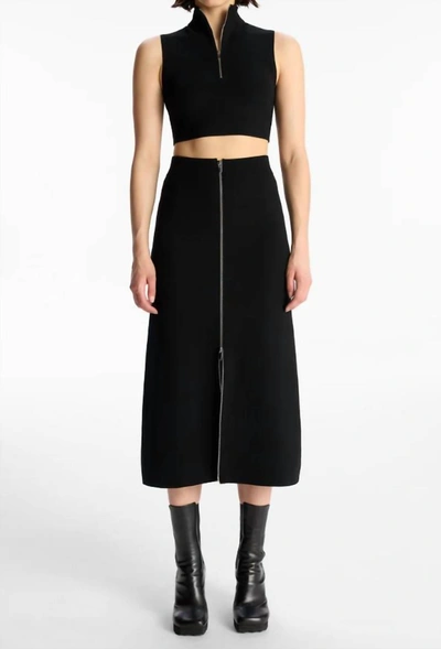 A.l.c Pierre Sleeveless Zip-front Crop Top In Black