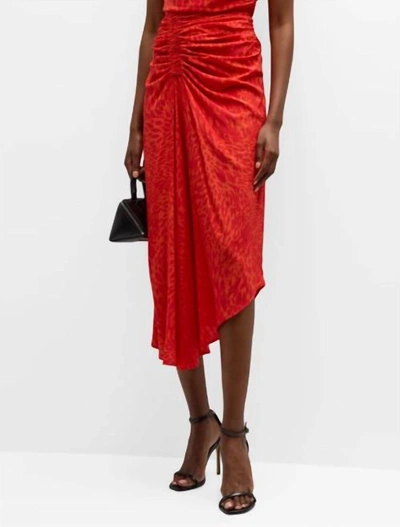 A.l.c Adeline Asymmetric Leopard-print Midi Skirt In Red