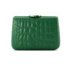 GIAMBATTISTA VALLI QUILTED LEATHER CLUTCH WITH CHAIN IN GREEN