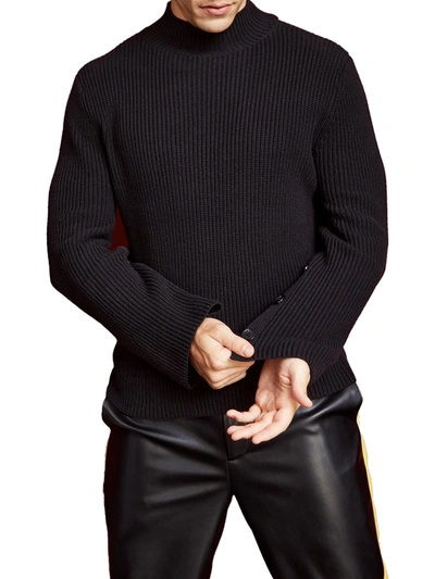 Royalty By Maluma Mens Knit Ribbed Pullover Sweater In Black