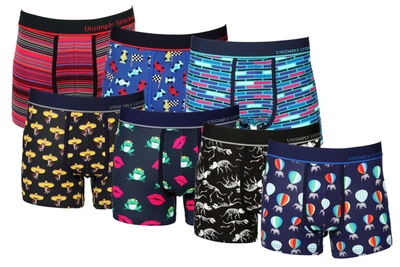 Unsimply Stitched Boxer Trunk 7 Pack In Multi