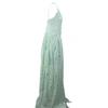 Amiri Silk Halterneck Dress With Lurex Stars And Front Slit In Multi