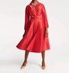 FRANCES VALENTINE LUCILLE WRAP DRESS IN RED
