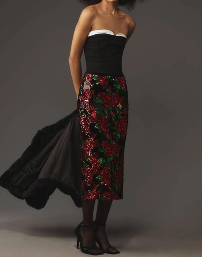 Le Superbe Rose All Night Liza Midi Skirt In Multi