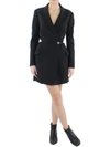 PAIGE MAYSLIE WOMENS FAUX LEATHER ELBOW SLEEVES SHIRTDRESS