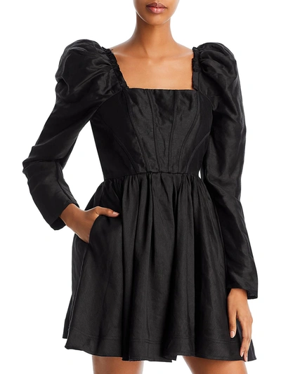 Aje Womens Pleated Mini Cocktail And Party Dress In Black