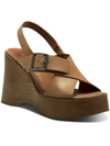 LUCKY BRAND DELAYNEE WOMENS LEATHER SLINGBACK WEDGE SANDALS