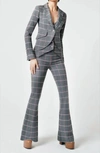 SMYTHE WOMEN'S BOOTCUT PANT IN GREY/PINK WINDOWPANE