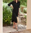 FRANK & EILEEN RORY MAXI SHIRTDRESS IN BLACKOUT