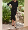 Frank & Eileen Rory Long Sleeve Shirtdress In Black