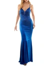 TLC SAY YES TO THE PROM JUNIORS WOMENS SATIN EMBELLISHED EVENING DRESS