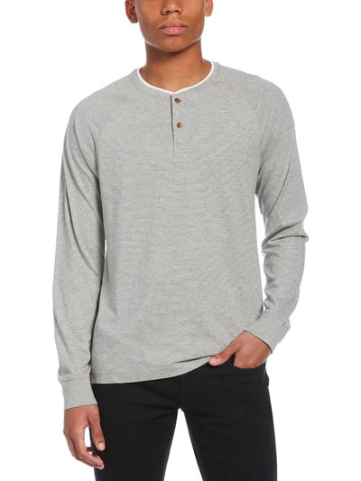 Perry Ellis Mens Pullover Knit Henley Shirt In Multi