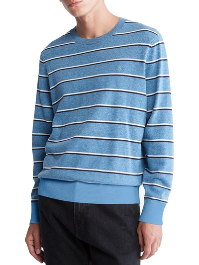 Calvin Klein Plus Supima Mens Knit Cozy Pullover Sweater In Multi