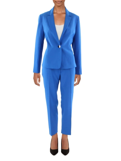 Le Suit Petites Womens 2pc Slim Fit Pant Suit In Blue